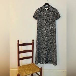 Talbots Button Up Coverall Floral Dress